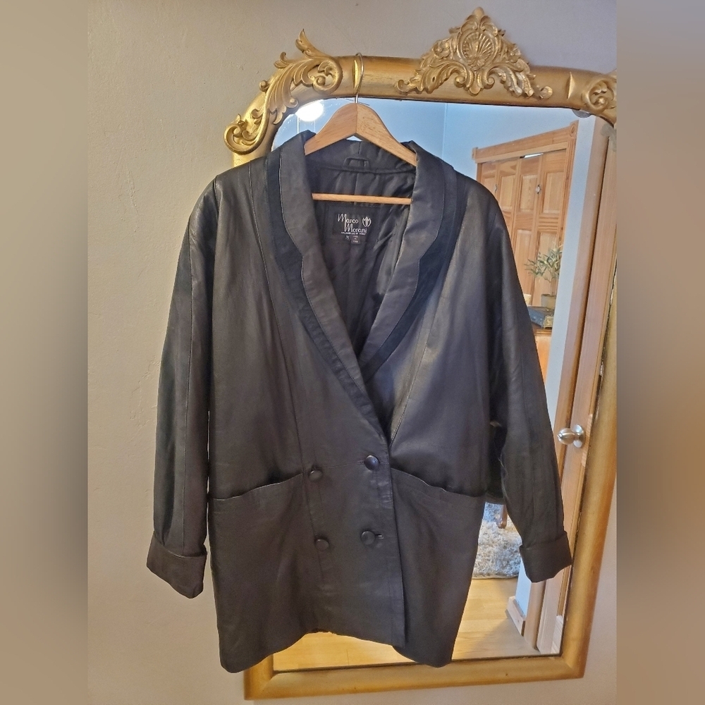 Marco Maroni Double Breasted Vintage Leather Coat